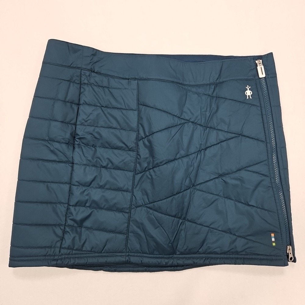 Smartwool Smartloft Merino Wool Blend Skirt L Teal Blue Green Pull On Quilted